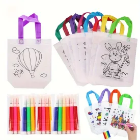 10Piece DIY Graffiti Bag Set with Coloring Markers