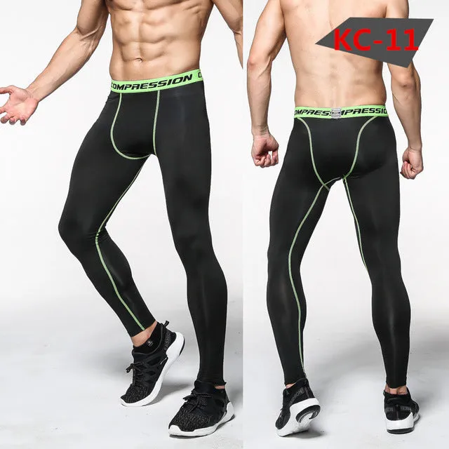 2016 Men Compression Pants Tights Casual  Bodybuilding Mans Trousers Brand Camouflage Army Green Skinny Leggings