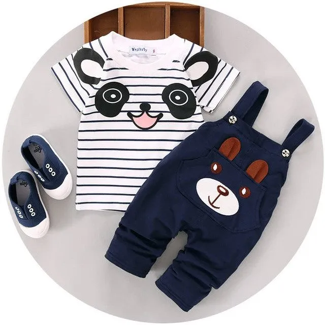 2016 New Summer baby sets boys clothes cotton o-neck shorts with character print children toolders clothing set suit A122-A159