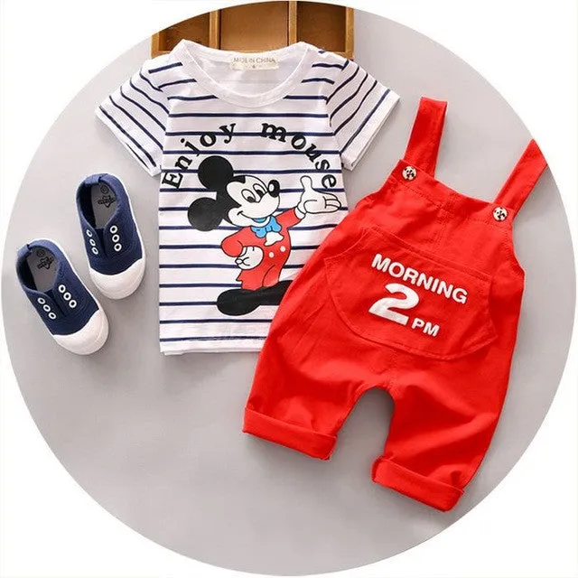 2016 New Summer baby sets boys clothes cotton o-neck shorts with character print children toolders clothing set suit A122-A159