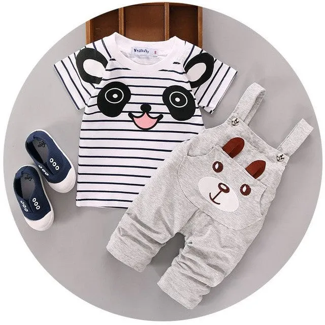 2016 New Summer baby sets boys clothes cotton o-neck shorts with character print children toolders clothing set suit A122-A159