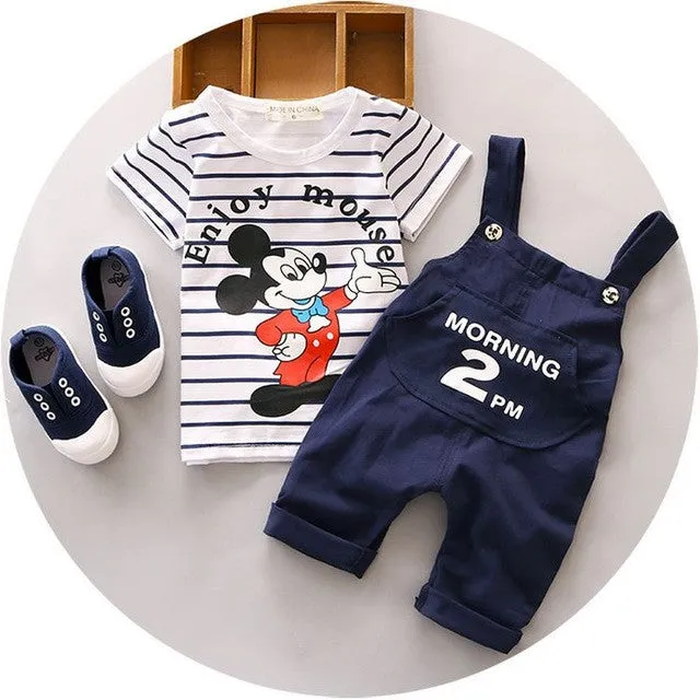 2016 New Summer baby sets boys clothes cotton o-neck shorts with character print children toolders clothing set suit A122-A159