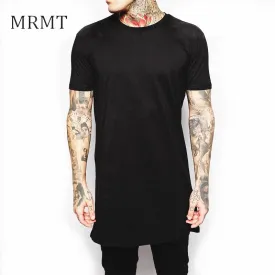 2017 Brand New Clothing Mens Black Long t shirt Men Tops Hip hop tee T-shirt Men Hiphop Short Sleeve Longline casual Tee shirts