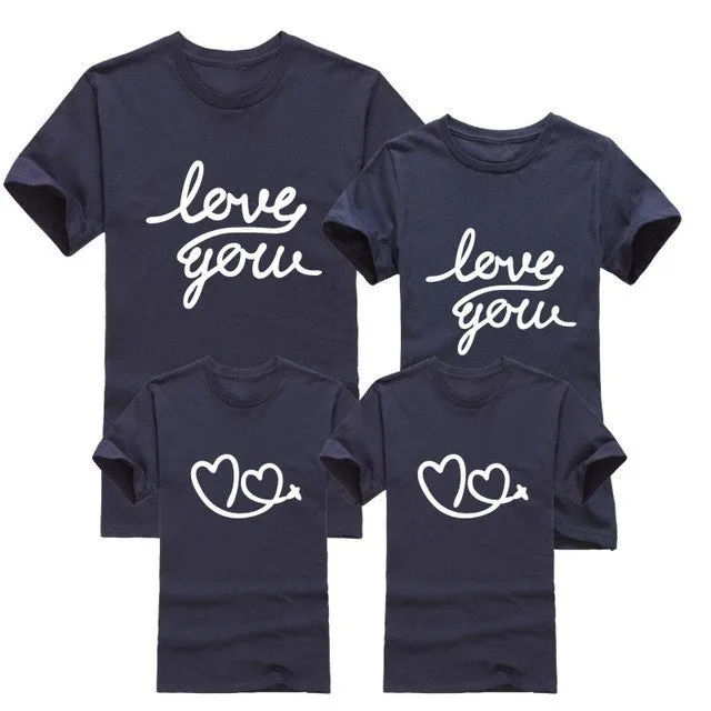 2017 Cotton boy girl Clothes.Children's Clothing,women men t-shirts,Family look,love you,family clothes, Family Matching Outfits