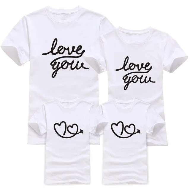 2017 Cotton boy girl Clothes.Children's Clothing,women men t-shirts,Family look,love you,family clothes, Family Matching Outfits