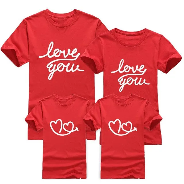 2017 Cotton boy girl Clothes.Children's Clothing,women men t-shirts,Family look,love you,family clothes, Family Matching Outfits