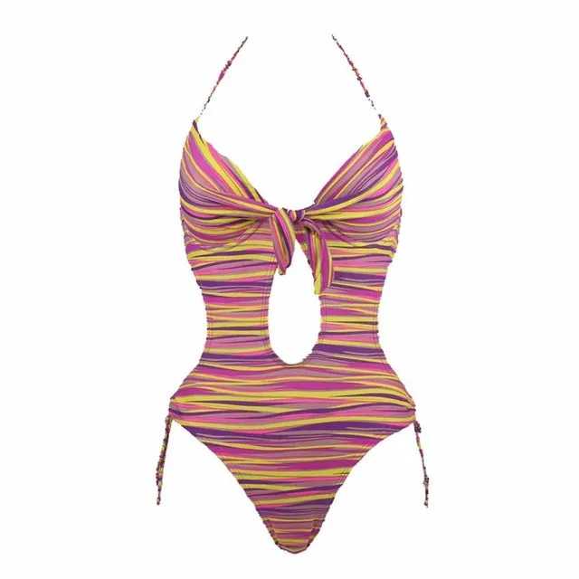 2017 Hot Sale Swimwear Women Vintage Retro One Piece Swimsuit Womens Sexy Ethnic Tribal Geometric Monokini Swimwear Bathing Suit