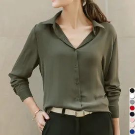 2017 Hot Sale Women Shirts Blouses Long Sleeve Turn-Down Collar Solid Ladies Chiffon Blouse Tops OL Office Style Chemise Femme