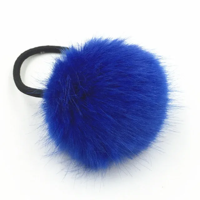 2017 New Artificial Rabbit Fur Ball Elastic Hair Rope Rings Ties Bands Ponytail Holders Girls Hairband Headband Hair Accessories