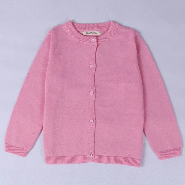 2017 New Baby Children Clothing Boys Girls Candy Color Knitted Cardigan Sweater Kids Spring Autumn Cotton Outer Wear 10 Color