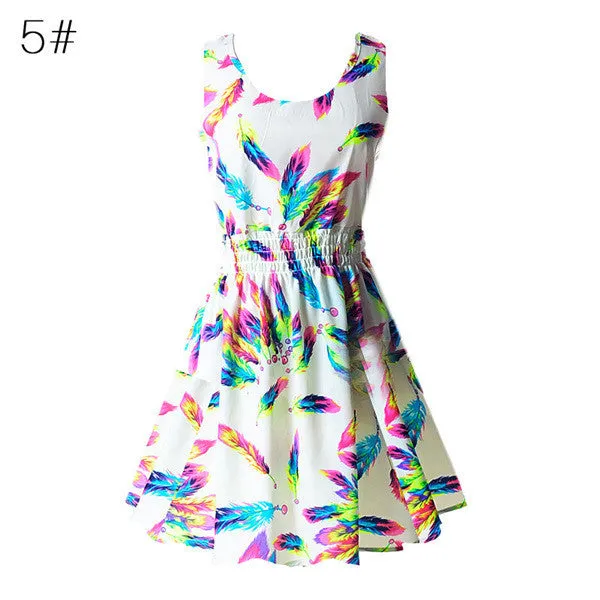 22 Colors New Summer Women Tank Chiffon Beach Vestido Sleeveless T-shirts Floral Vestidoes M L XL XXL