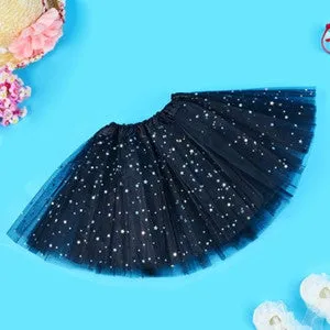 2T kids girl star glitter dance tutu skirt sequin with 3 layers tulle tutu toddler girl chiffon pettiskrit