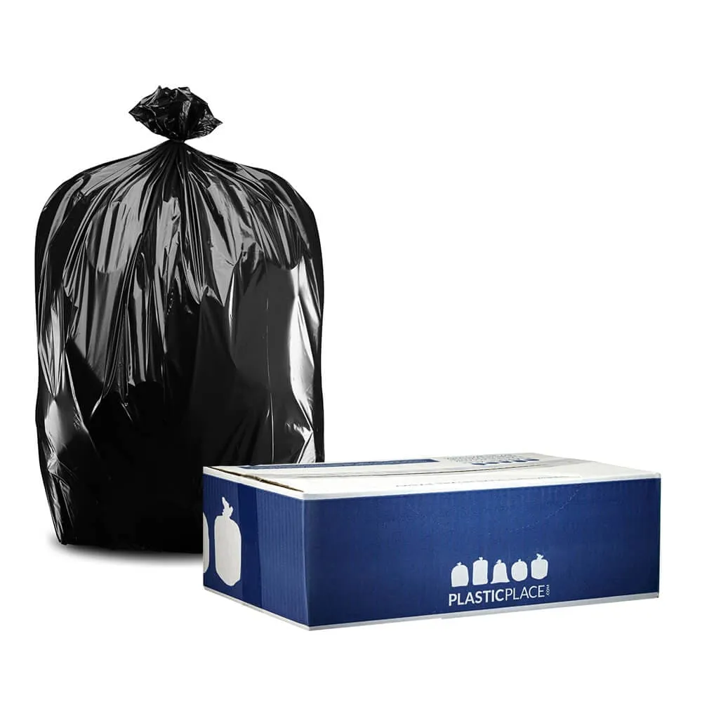 64-Gallon Toter Compatible Strong Black Trash Bags on Rolls - 2.0 Mil - 50/Case