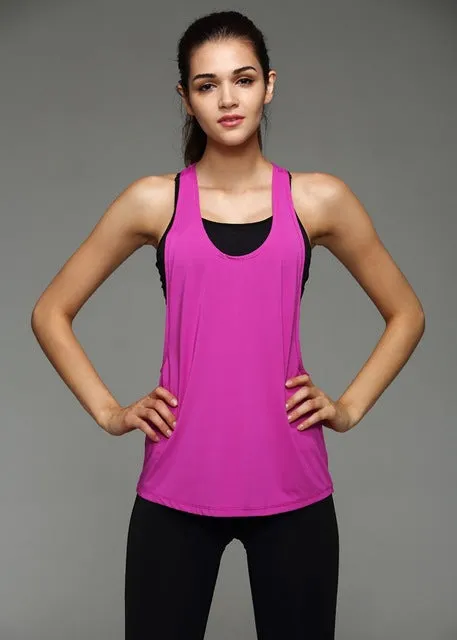 8 Color Summer Sexy Sporting Women Tank Top Fitness Workout Tops Gyming Women Sleeveless Shirts Sporting Quick Drying Loose Vest