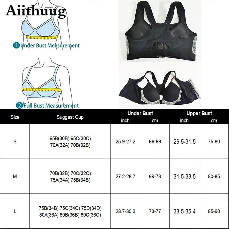 Aiithuug Sports Bras High Impact Sportswear Push Up