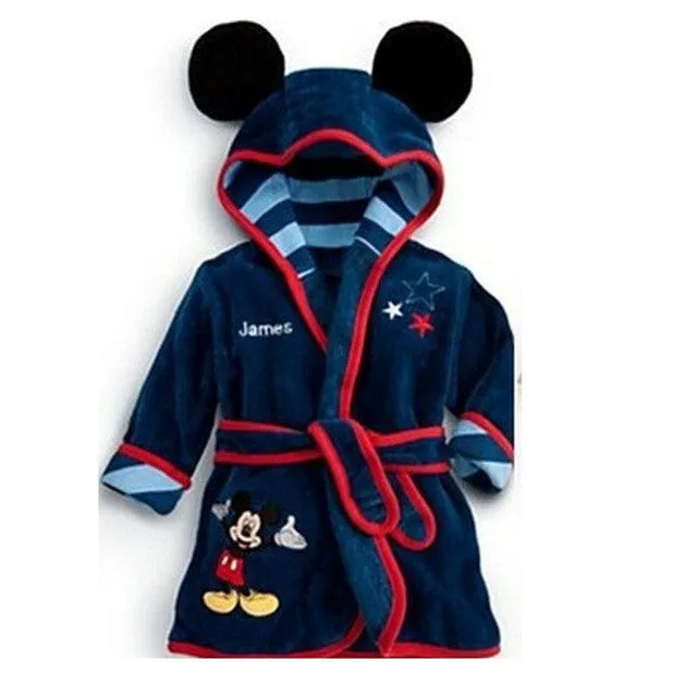 autumn winter cartoon boys sleepwear girls robe Baby bathrobe baby hooded bath towel robe high quality children Bathing Suits