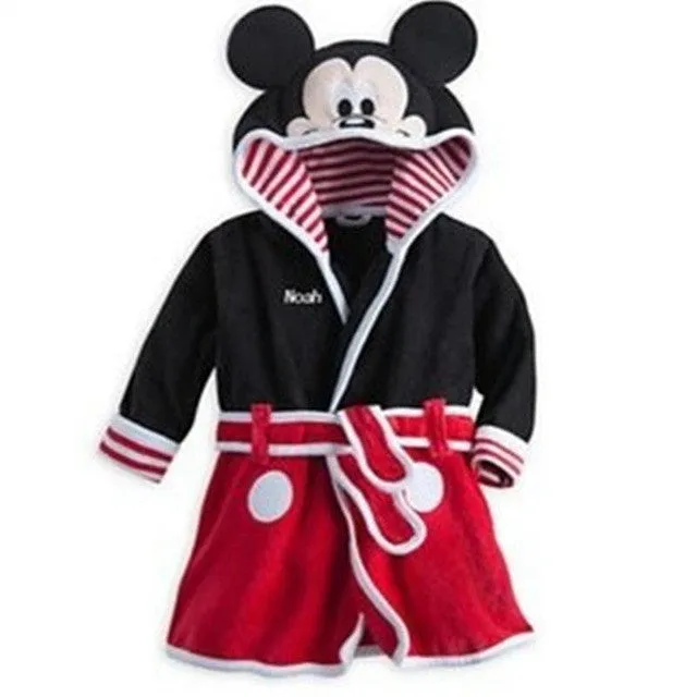 autumn winter cartoon boys sleepwear girls robe Baby bathrobe baby hooded bath towel robe high quality children Bathing Suits