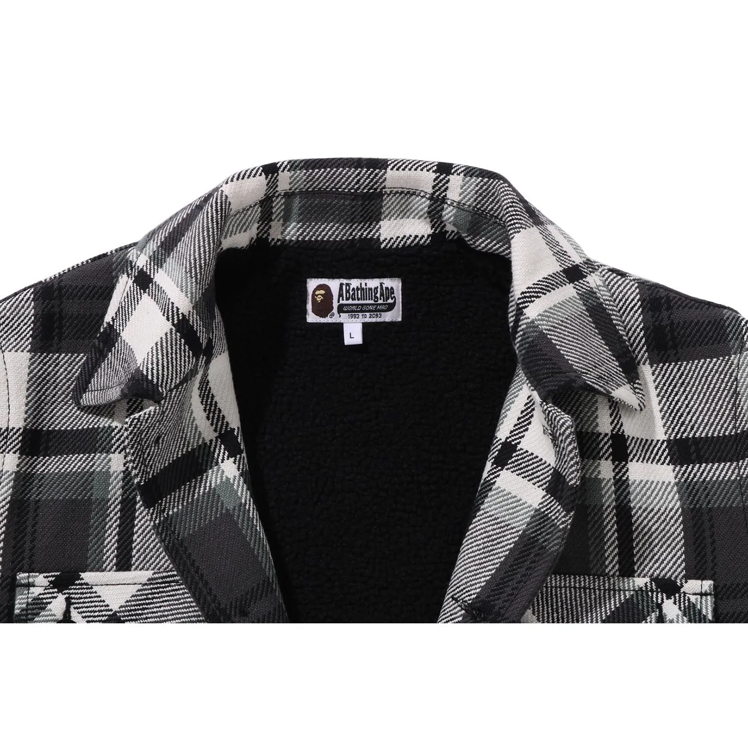 BAPE CHECK CPO JACKET MENS