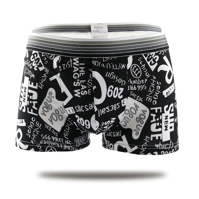 Best Sell Fashion Silk Underwear Men Lovely Cartoon Print Man Boxers Homme Comfortable Underpants Soft Breathable Male Panties