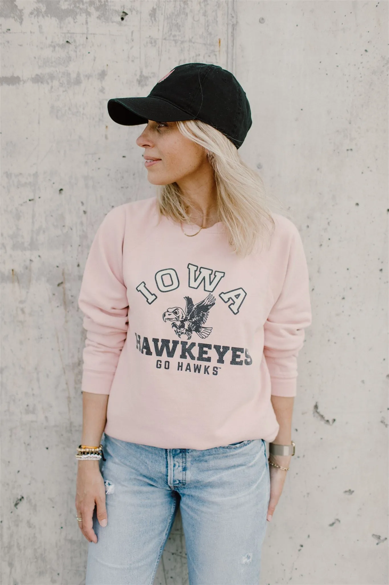 Blond Genius - Pink Edition Iowa Hawkeyes Crewneck Sweatshirt