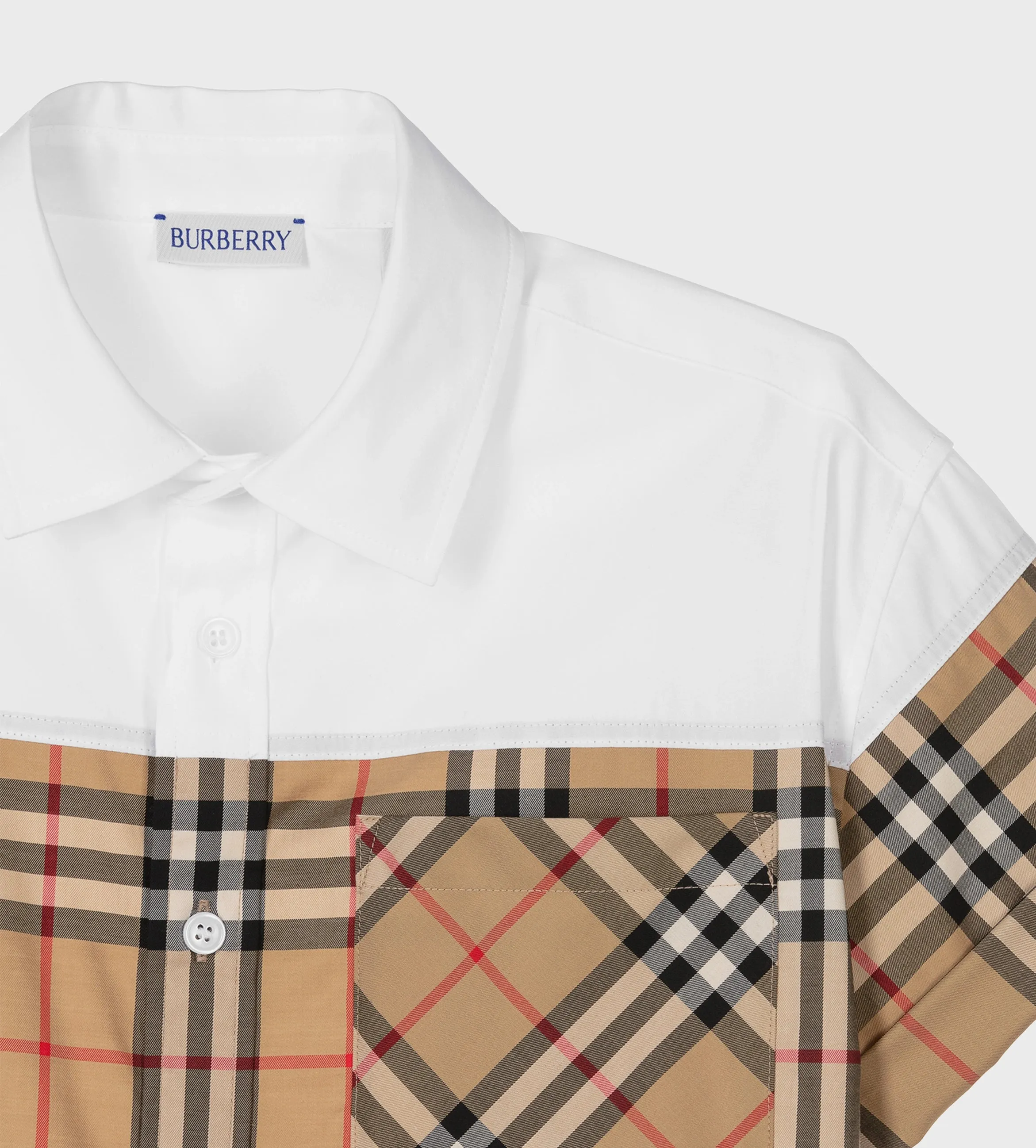 Check Panel Shirt White