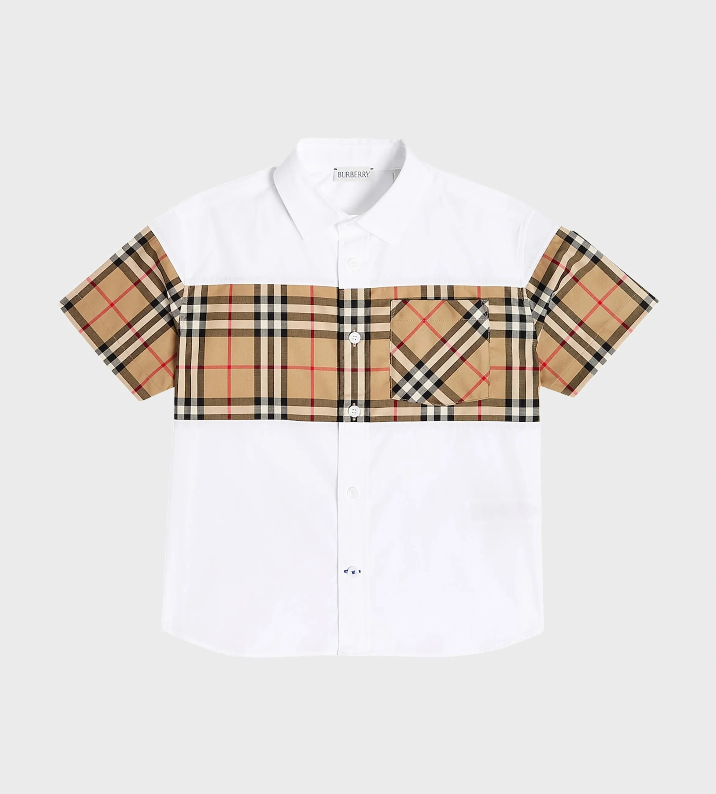 Check Panel Shirt White