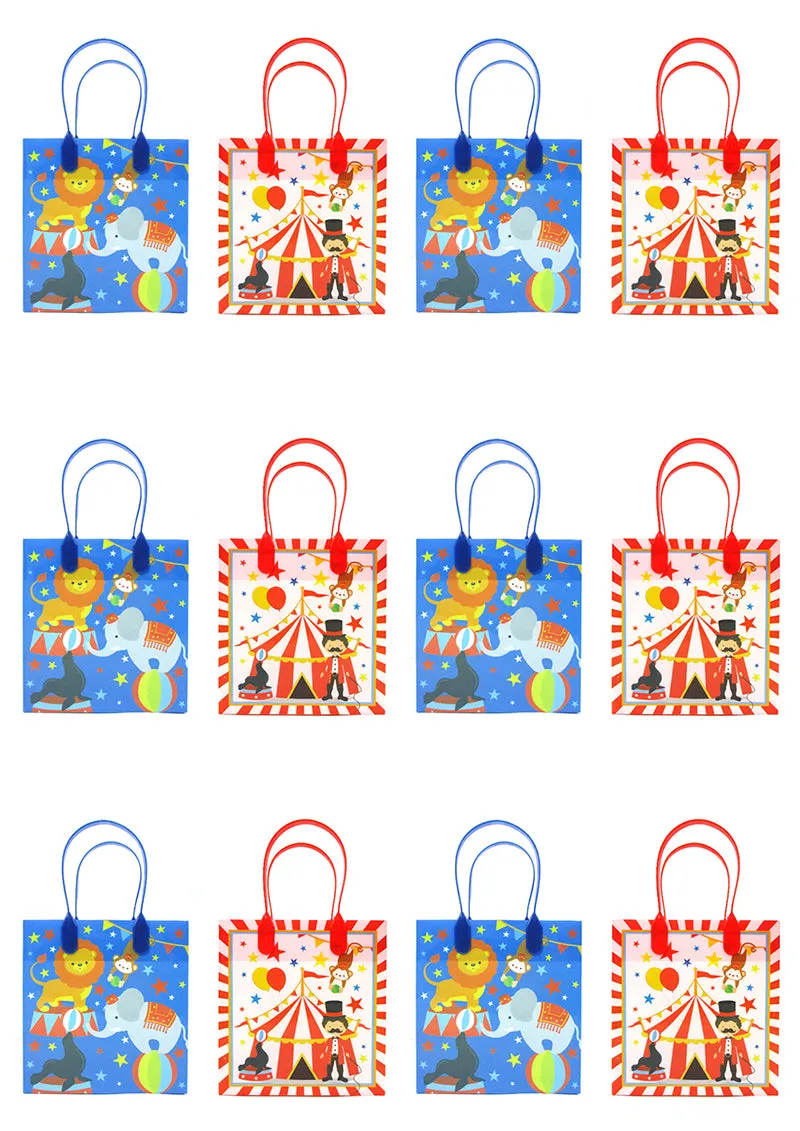 Circus Party Favor Treat Bags - Set of 6 or 12