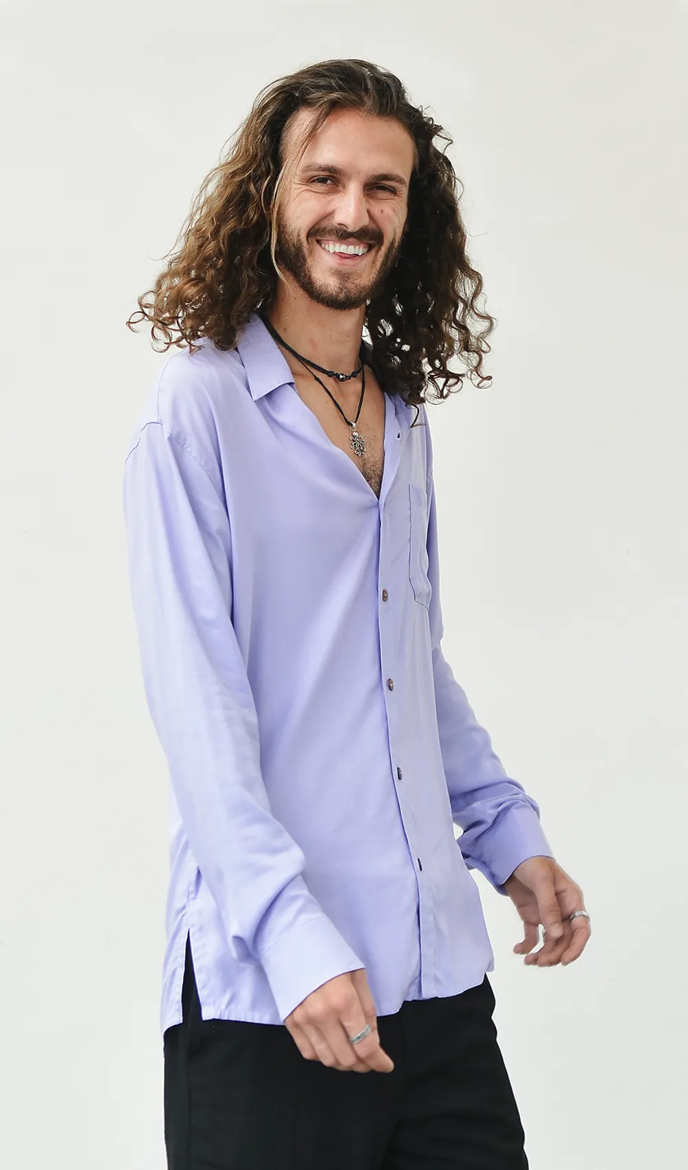 Classic Rayon Button Down - Lavender - SALE CLOTHING & KIDS