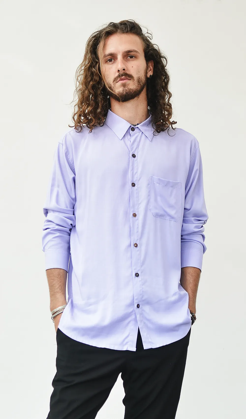 Classic Rayon Button Down - Lavender - SALE CLOTHING & KIDS