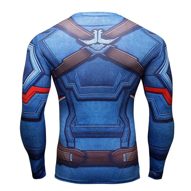 Compression Shirt Batman VS Superman 3D Printed T-shirts Men Raglan Long Sleeve Cosplay Costume Fit Clothing Fitness Tops Male