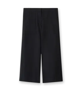 Cotton Blend Trousers Black