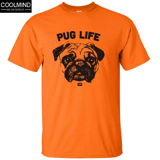 cotton casual pug life mens t shirts top quality fashion short sleeve men tshirt men's tee shirts tops men T-shirt 2017 T01