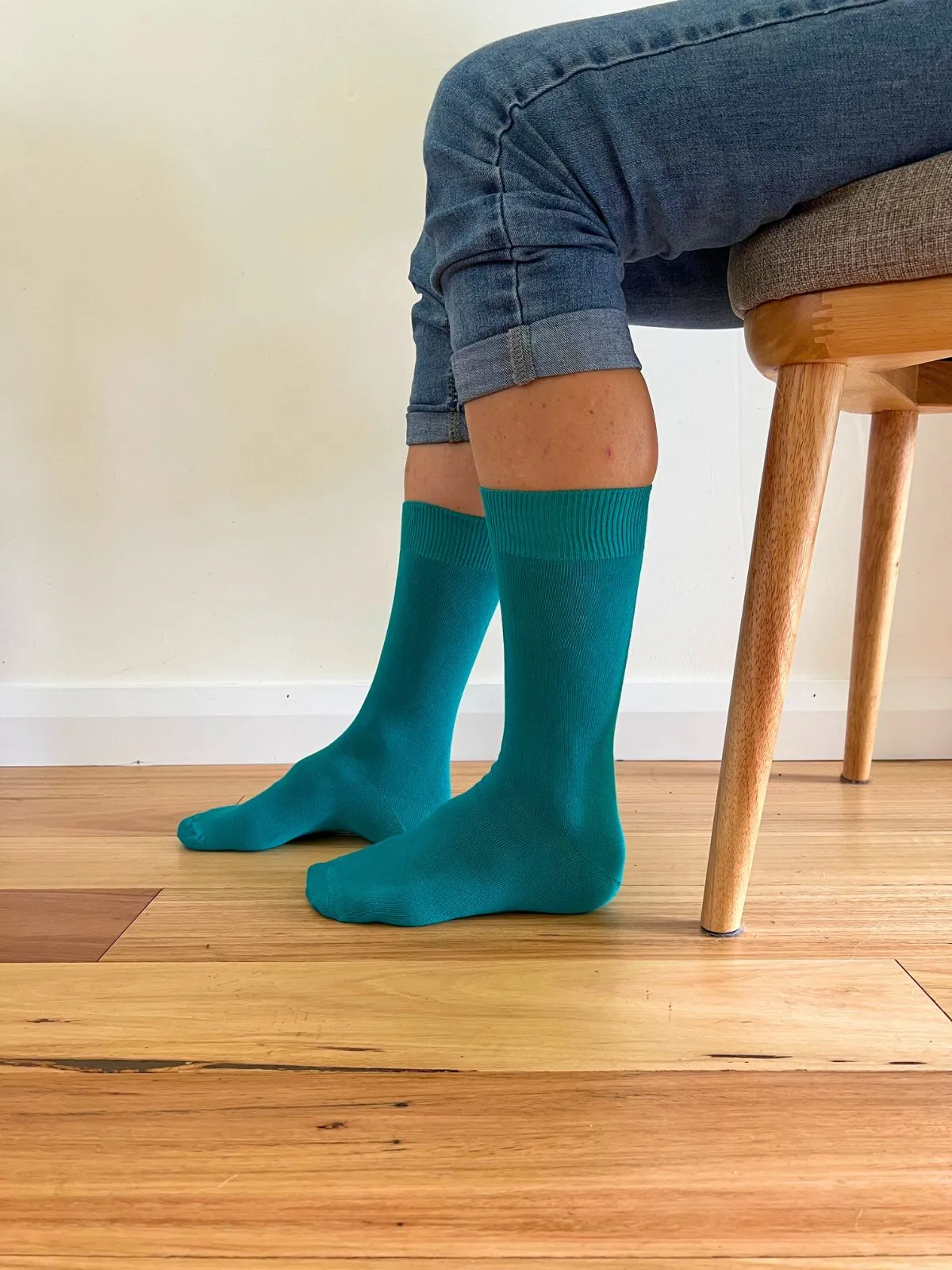 Cotton Crew Sock in Jade - Aussie Made