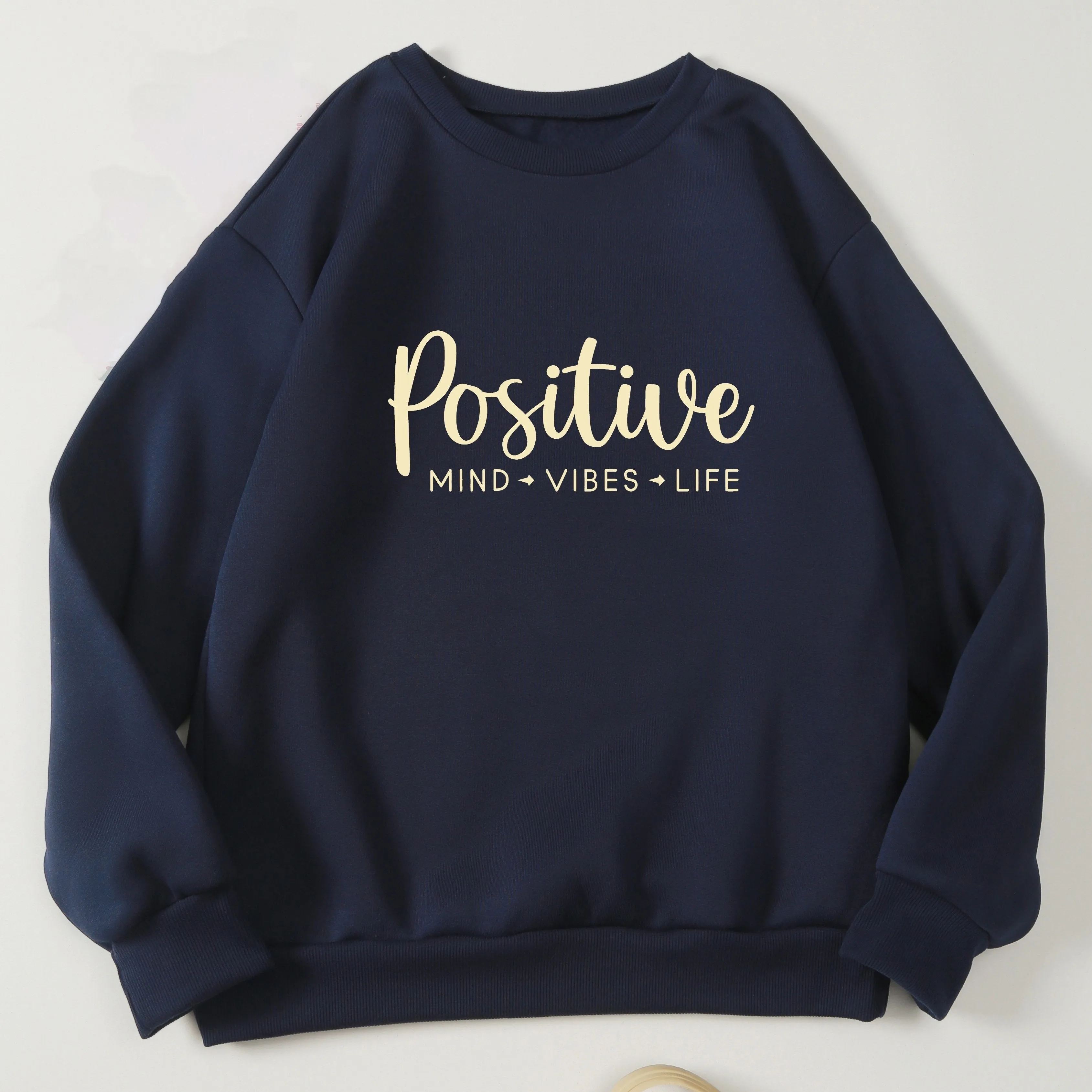 Cozy Womens FallWinter Print Sweatshirt  Embrace the Positive