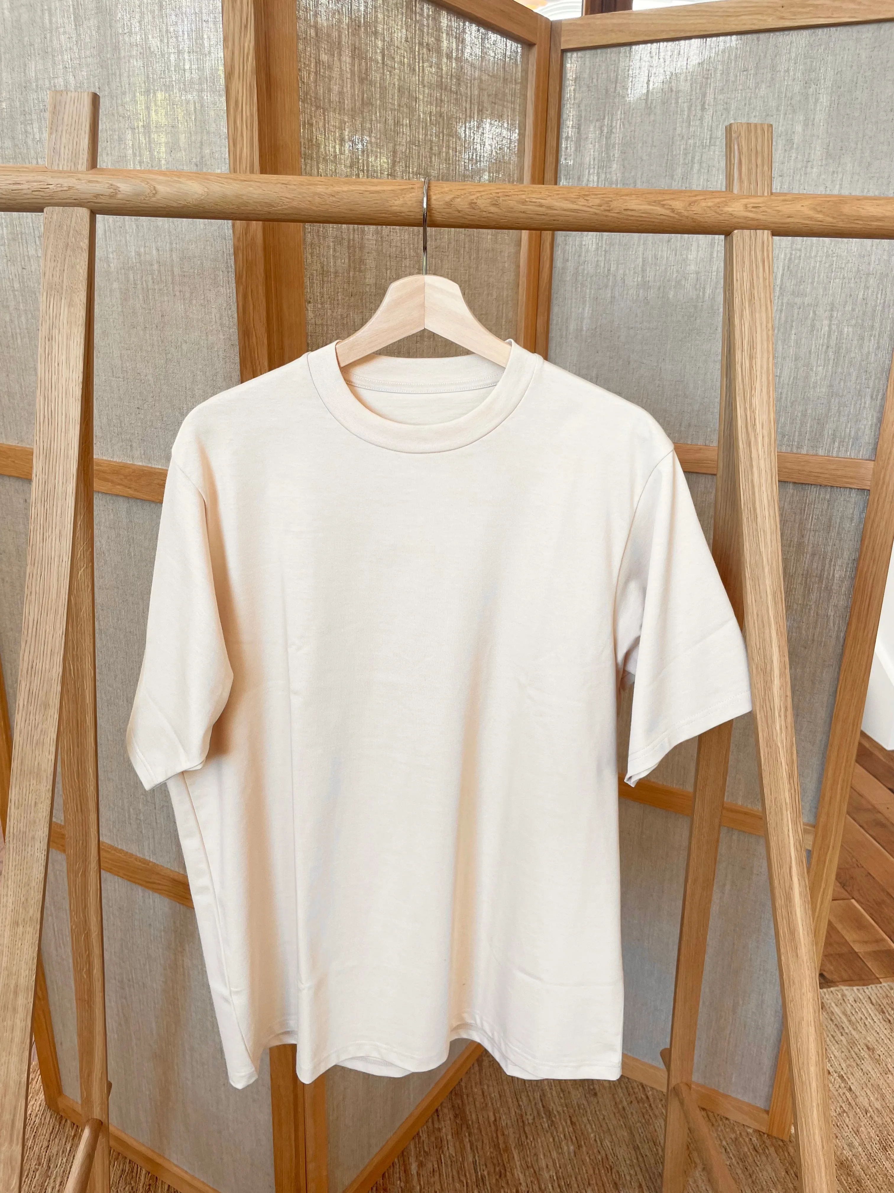 Crew Neck T Organic Twin Jersey | Ivory