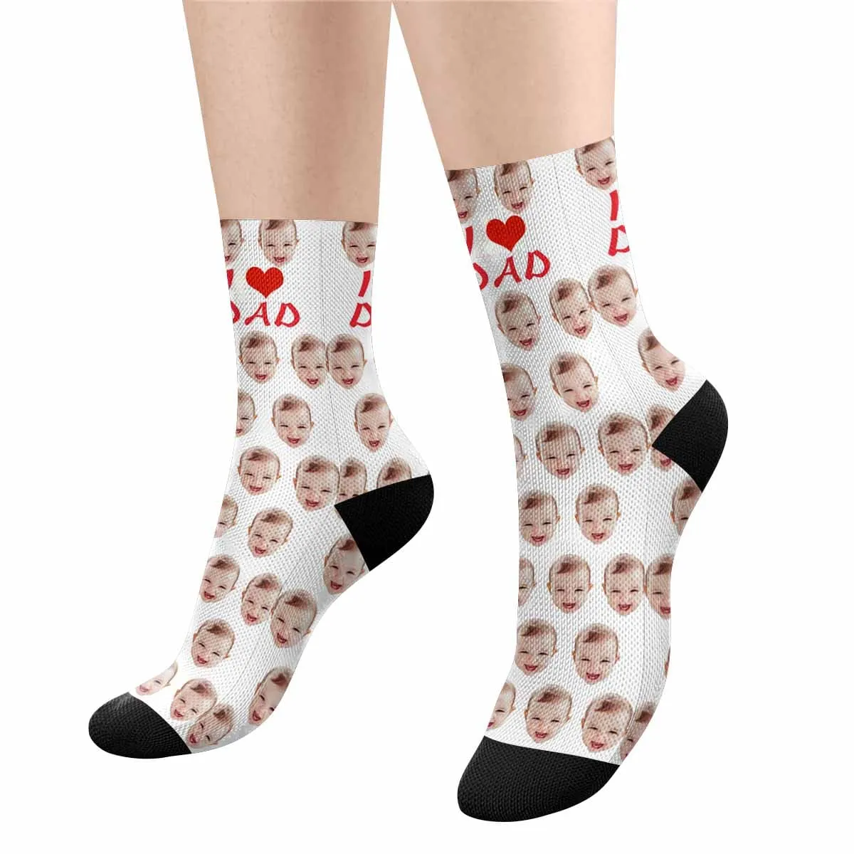 Custom Face I Love Dad Socks