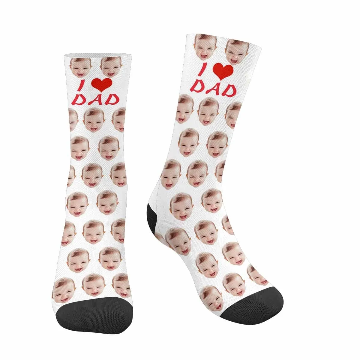 Custom Face I Love Dad Socks