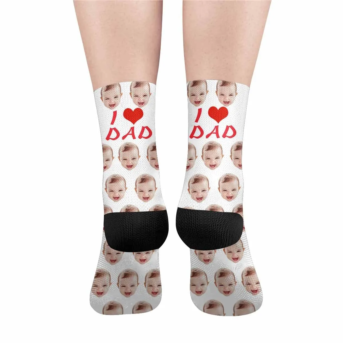 Custom Face I Love Dad Socks