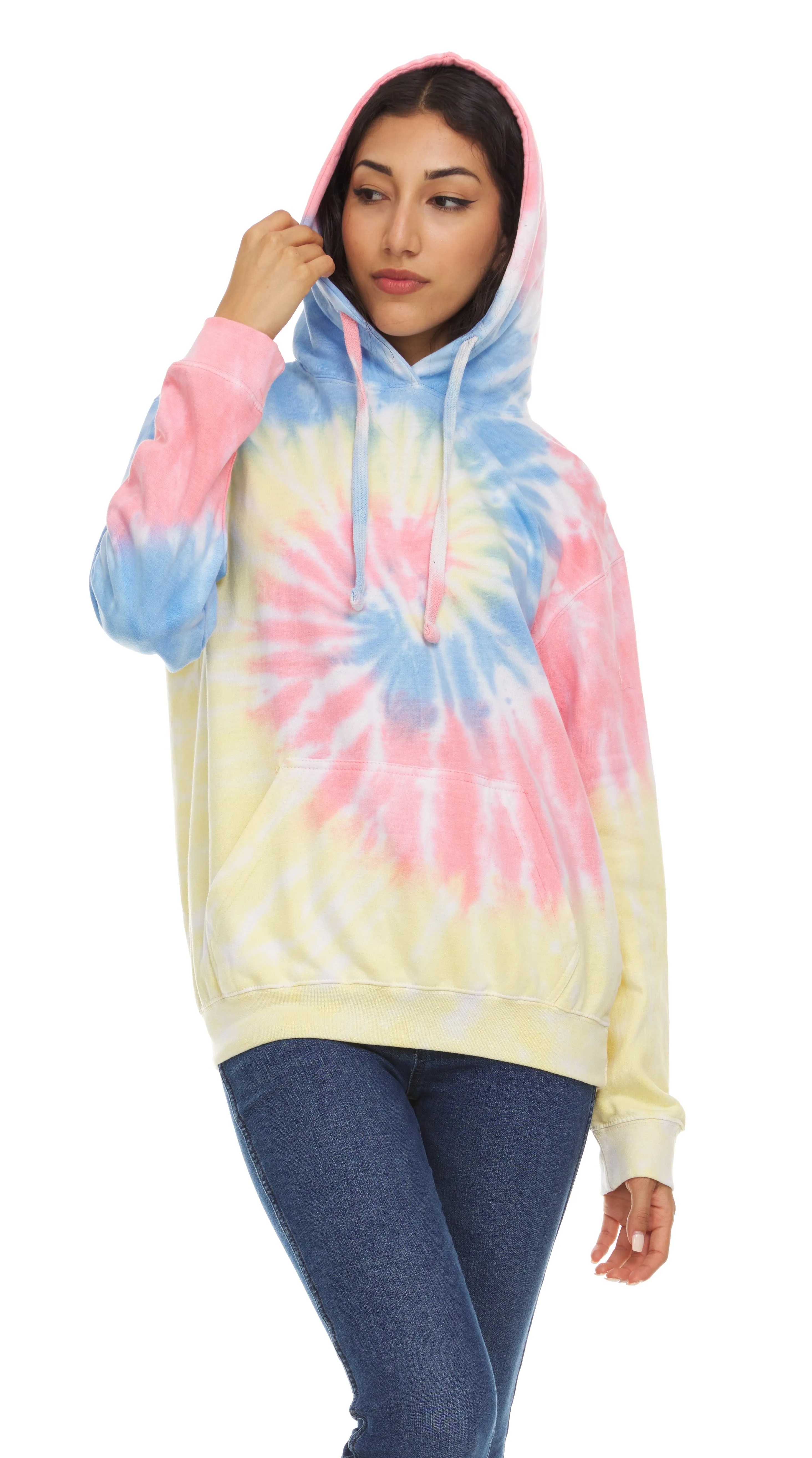 Daresay Womens Tie Dye Hoodie Pullover, Soft & Comfy Long Sleeve Clothing to Wear, Retro-cool Fleece Sweaters Sizes Up to XXL