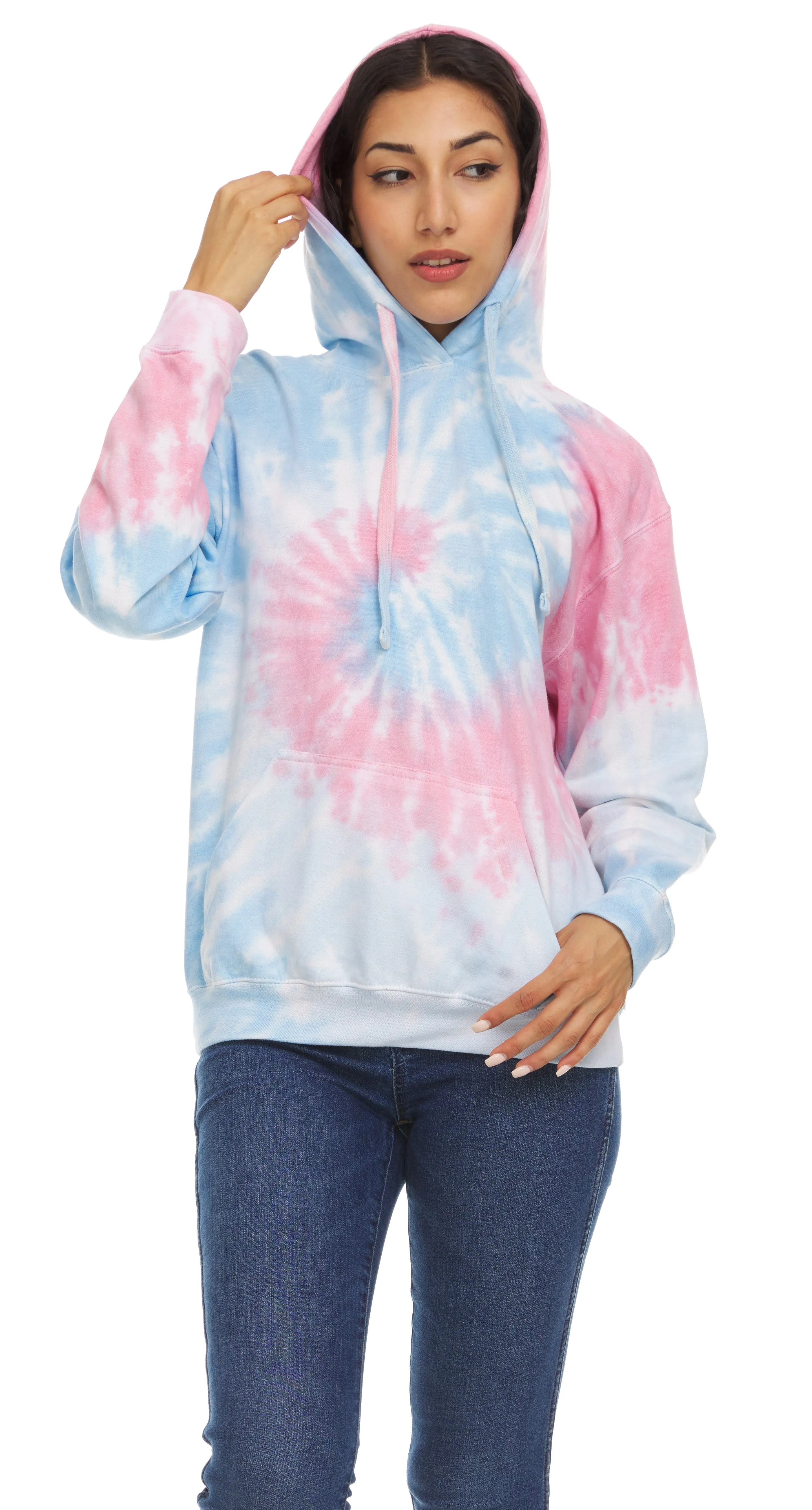 Daresay Womens Tie Dye Hoodie Pullover, Soft & Comfy Long Sleeve Clothing to Wear, Retro-cool Fleece Sweaters Sizes Up to XXL