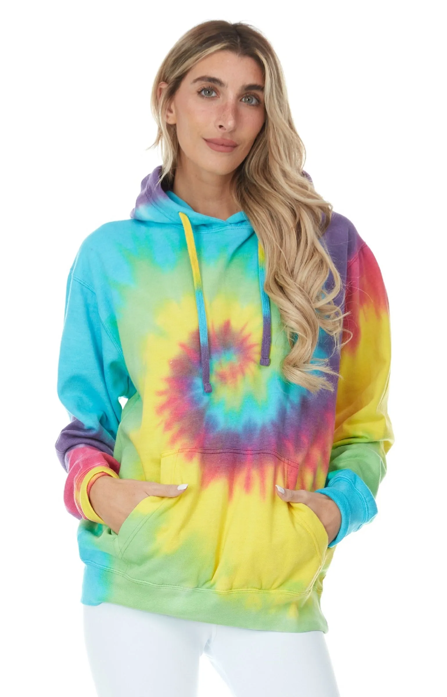 Daresay Womens Tie Dye Hoodie Pullover, Soft & Comfy Long Sleeve Clothing to Wear, Retro-cool Fleece Sweaters Sizes Up to XXL