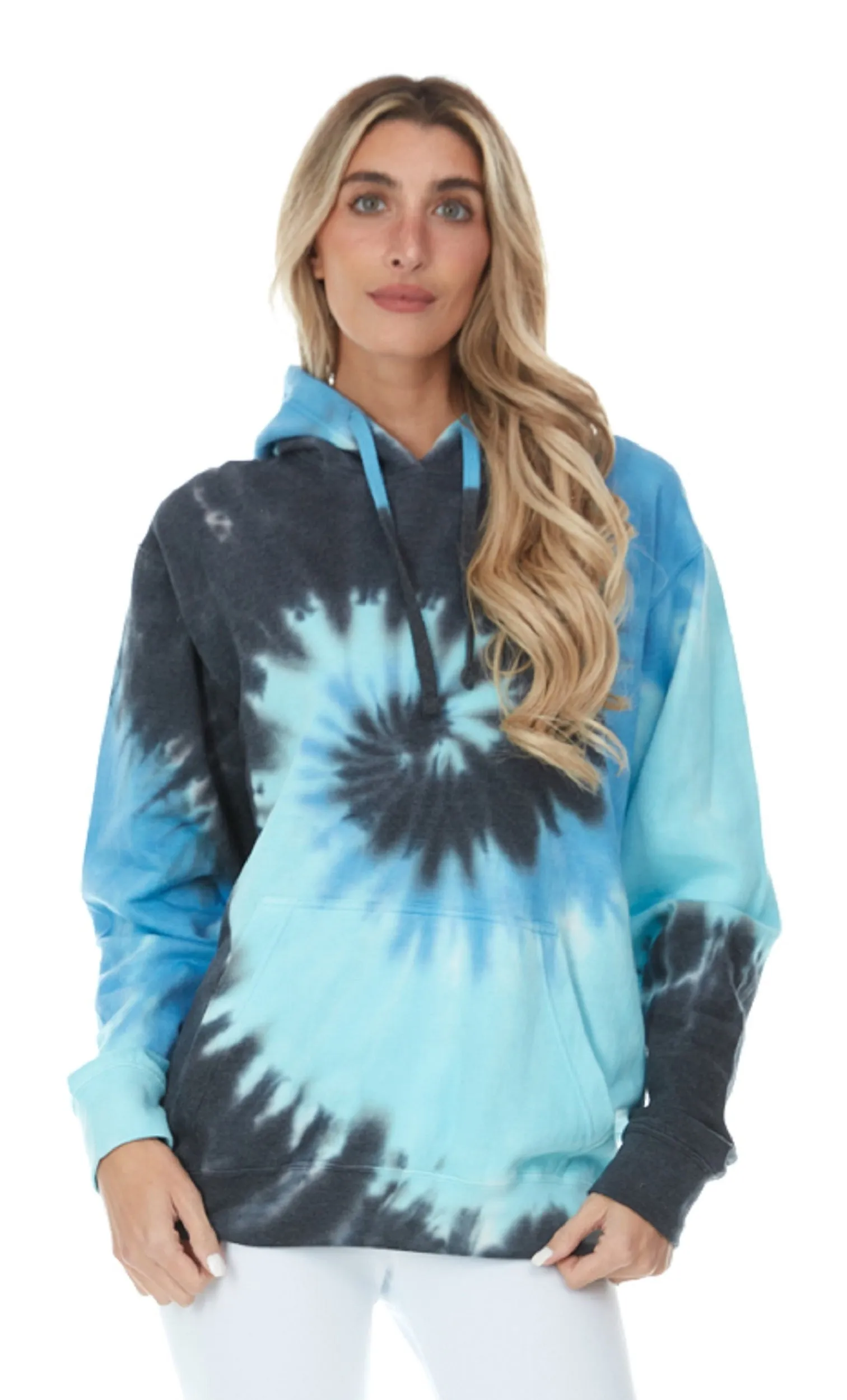 Daresay Womens Tie Dye Hoodie Pullover, Soft & Comfy Long Sleeve Clothing to Wear, Retro-cool Fleece Sweaters Sizes Up to XXL