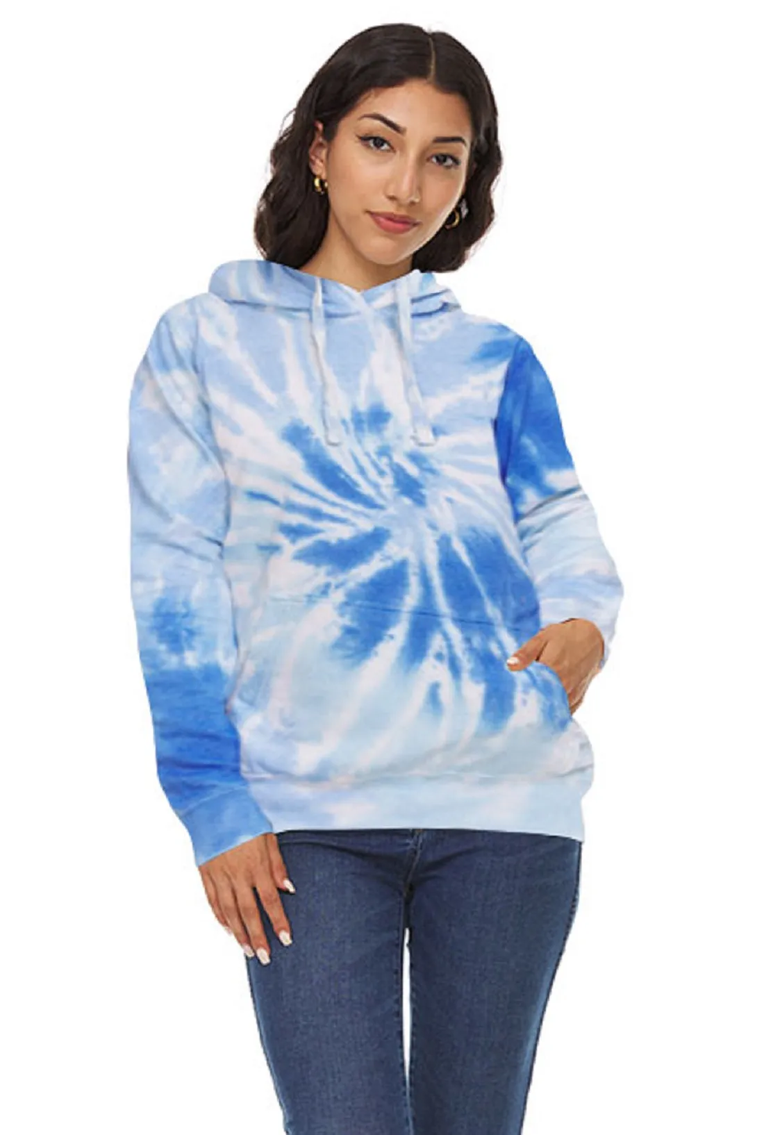 Daresay Womens Tie Dye Hoodie Pullover, Soft & Comfy Long Sleeve Clothing to Wear, Retro-cool Fleece Sweaters Sizes Up to XXL