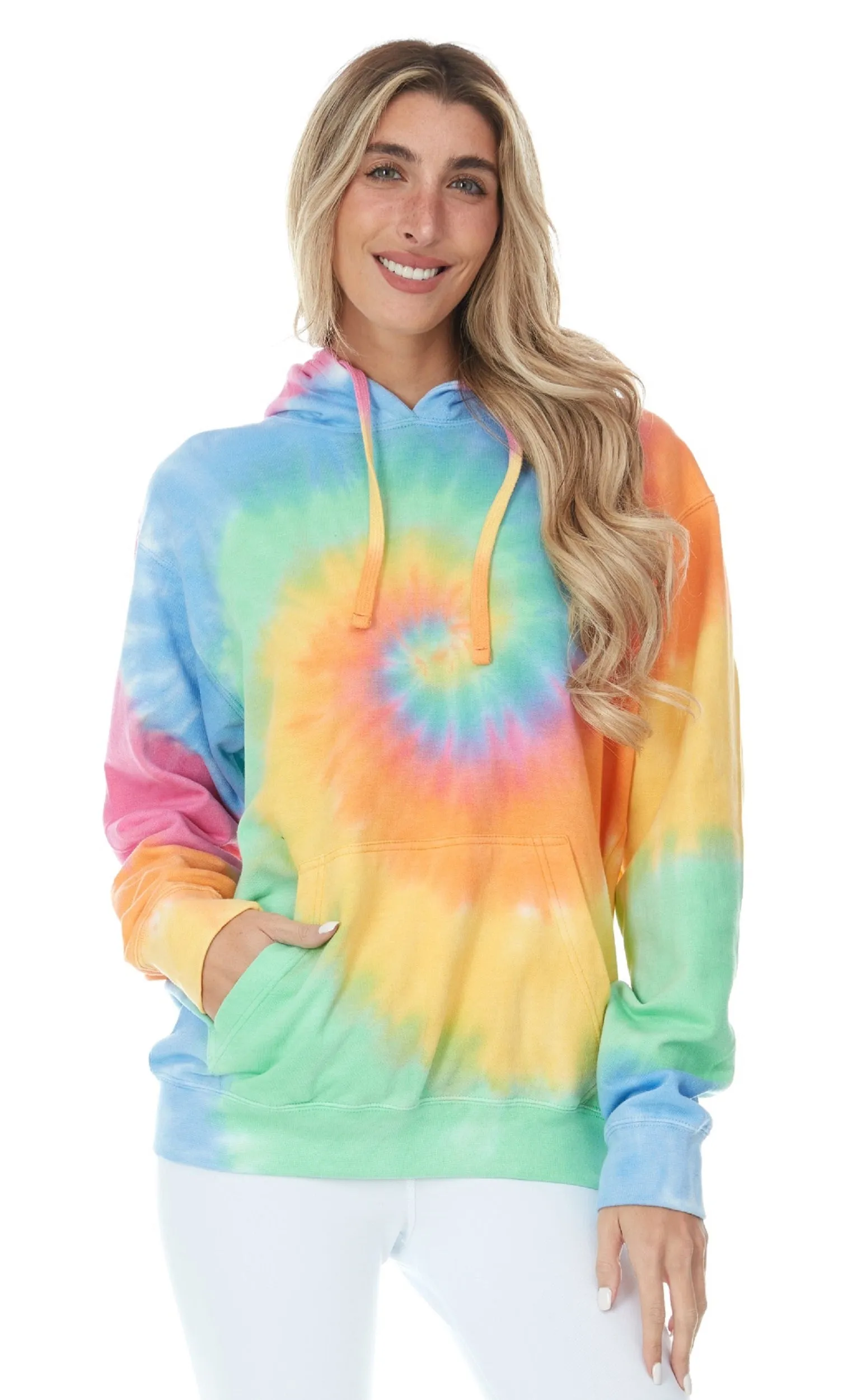 Daresay Womens Tie Dye Hoodie Pullover, Soft & Comfy Long Sleeve Clothing to Wear, Retro-cool Fleece Sweaters Sizes Up to XXL