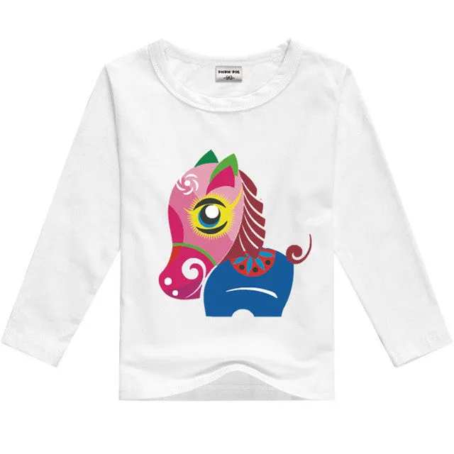 DMDM PIG Kids Clothes T Shirts For Boys T-Shirt Child Children's Clothing Baby Boy Girl Clothes T-Shirts For Boys Girls Clothes