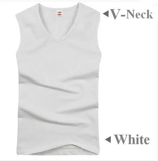 Fashion Brand Men's 95% Cotton O-Neck Tank Tops Summer Male Sleeveless V-Neck Vest 2016 Casual Gilet White / Gray / Black