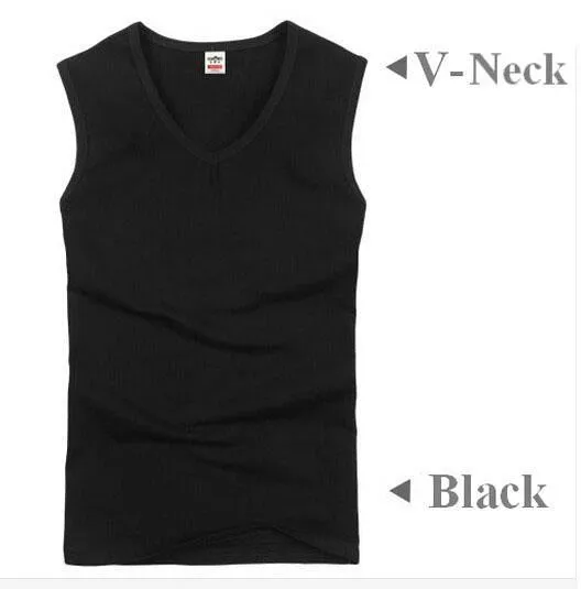 Fashion Brand Men's 95% Cotton O-Neck Tank Tops Summer Male Sleeveless V-Neck Vest 2016 Casual Gilet White / Gray / Black