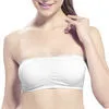 Fashion Ladies Women Comfort Strapless Deportes  Bandeau Crop Top Bra Boob Tubes S-XXL Black White Nude