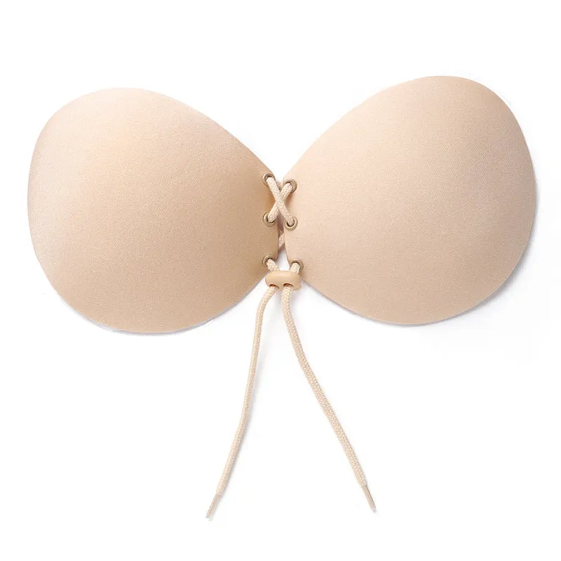 Female Silicone Bra Women Invisible Push Up Stick On Self Adhesive Front Lacing Bras Strapless Lingerie Cup Bras bralette