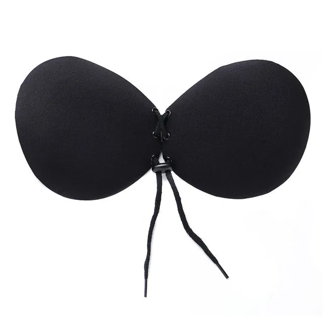 Female Silicone Bra Women Invisible Push Up Stick On Self Adhesive Front Lacing Bras Strapless Lingerie Cup Bras bralette